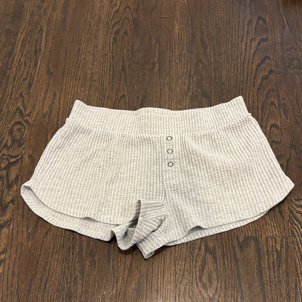 Z Supply Women’s Light Heather Gray Ribbed Lounge Shorts Size Small